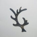 Laser Cut Reindeer Antler Shape Wood Cutout Free Vector