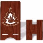 Laser Cut Christmas Phone Stand Free Vector