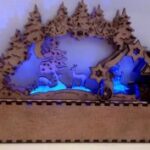Laser Cut Christmas Shadow Box Holiday Decorations New Year Lamp Free Vector