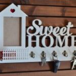 Laser Cut Wall Key Holder with Fence Free Vector
