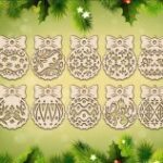 Laser Cut Wood Christmas Ornaments And Decorations Free Vector