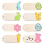 Laser Cut Easter Basket Name Tags – Bunny Rabbit Carrot Egg Wooden Gift Tags