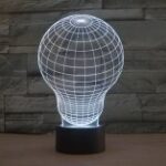 Light Bulb 3D LED Illusion Night Light Lamp Free Vector