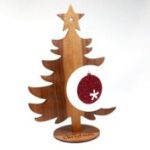 Laser Cut Christmas Tree With Acrylic Ornament Free Vector