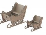 Laser cut Christmas Sleigh Free Vector