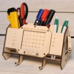 Laser Cut Desk Organizer With Perpetual Calendar Unique Teacher Gifts Free Vector