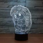 Laser Cut Hedgehog Acrylic 3D Illusion Night Light Free Vector