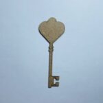 Laser Cut Heart Key Shape Unfinished Wood Heart Key Cutout Free Vector