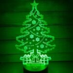 Christmas Tree 3d Illusion Lamp Laser Cutting Template DXF File