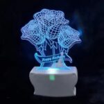 Laser Cut Roses 3D LED Night Light Free Vector