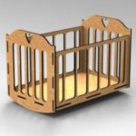 Laser Cut Rocking Cradle Crib Free Vector