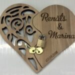 Laser Cut Heart Love Lock Wedding Decor DXF File