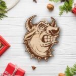 Laser Cut Bull New Year Christmas Toy DXF File