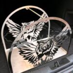 Flying Owl Metal Firewood Rack Holder Laser Plasma Cut Template DWG File