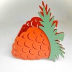 Laser Cut Pineapple Shape Basket Box Free Vector