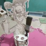 Laser Cut Paint Brush Stand Free Vector