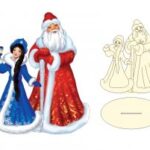 Laser Cut Santa Claus And Snowmaiden Christmas Decoration Free Vector