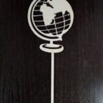 Laser Cut Globe Cake Topper Free Vector