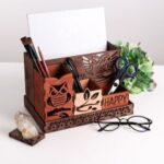 Laser Cut Owls Desktop Organizer Free Vector