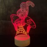Laser Cut Spider Man LED Night Light 3D Lamp Free Vector