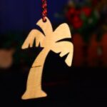 Laser Cut Unfinished Palm Tree Ornament Wood Cutout Free Vector