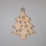 Laser Cut Wooden Christmas Tree Craft Decoration Free Vector