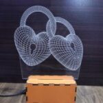 Laser Cut Heart 3D Illusion Lamp Acrylic 3mm Free Vector