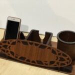 Laser Cut Desk Organizer Pen Mobile Holder Free Vector