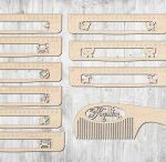 Laser Cut Wooden Decorative Ruler Set Free Vector