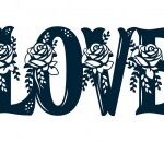 Floral Love Sign Laser Cut DXF File