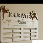 Laser Cut Martial Arts Medal Display Hanger Free Vector