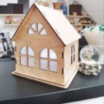 Laser Cut Small Wooden Decorative House 4mm Free Vector