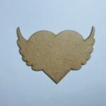 Laser Cut Wood Heart Wings Craft Shape Cutout Free Vector