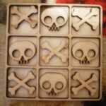 Laser Cut Halloween Prop Skull Bones Tic Tac Toe Free Vector