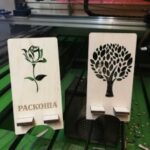 Laser Cut Wood Decor Tree Phone Stands Free Vector