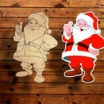 Laser Cut Engrave Santa Claus Christmas Decoration Free Vector