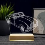 Laser Cut Aston Martin 3D Night Light Free Vector