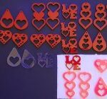 Laser Cut Valentines Earrings Template PDF File