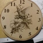 Laser Engraving Bird And Flowers Clock Template Free Vector