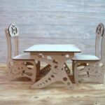 Laser Cut Chair And School Desk Free Vector