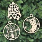 Laser Cut Christmas Sock Decor Free Vector