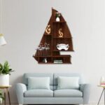 Laser Cut Wooden Sail Boat Wall Shelf Free Vector