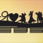 Laser Cut I Love Dancing Medal Holder Free Vector