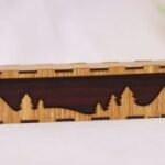 Laser Cut Decorative Wooden Pencil Box Free Vector