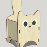 Laser Cut Hair Accessory Box Cat 3mm Free Vector