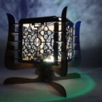 Laser Cut Contemporary Wooden Table Lamp 3mm Free Vector