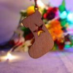 Laser Cut Stocking Wooden Christmas Decoration Free Vector