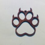 Laser Cut Wooden Paw Print Ornament Free Vector