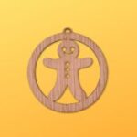 Laser Cut Wooden Gingerbread Man Christmas Ornament Free Vector