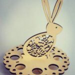Laser Cut Easter Egg Bunny Holder Free Vector